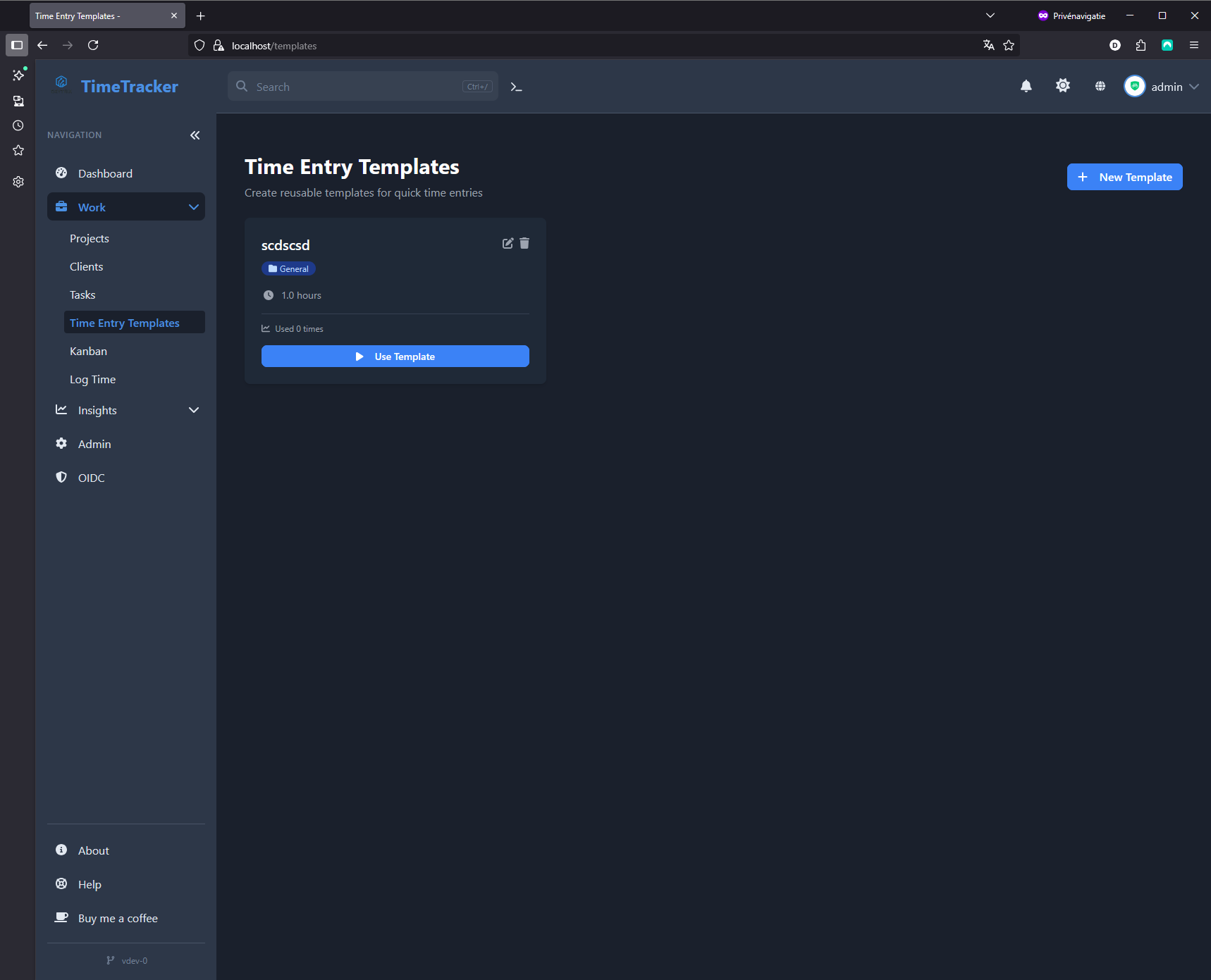 Time Entry Templates